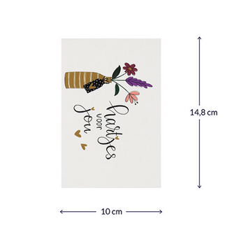 Bloemenzaden met kaart &#039;Hartjes voor jou&#039; verpakt in pergamijn zakje
