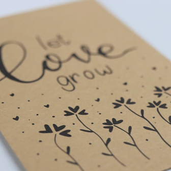 Let love grow - kraftzakje 80 x 125 mm