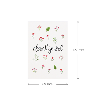 Dankjewel| 89 x 127 mm | Maatgeving