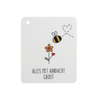 Label - Alles met aandacht groeit | 50 x 60 mm