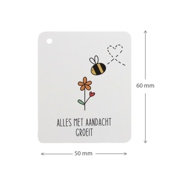 Label - Alles met aandacht groeit | 50 x 60 mm