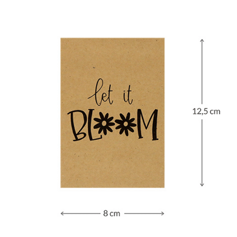 Kraftzakjes maatgeving 80 x 125 mm met de tekst Let it bloom