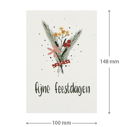 Ansichtkaart - Fijne feestdagen | 100 x 148 mm