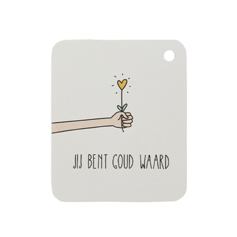 Label - Jij bent goud waard | 50 x 60 mm