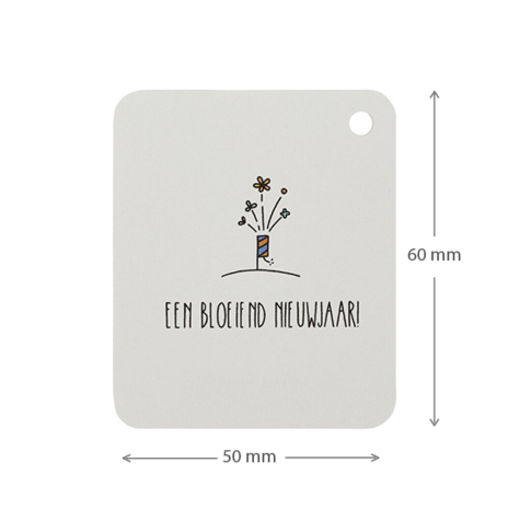 Label - Een bloeiend nieuwjaar | 50 x 60 mm